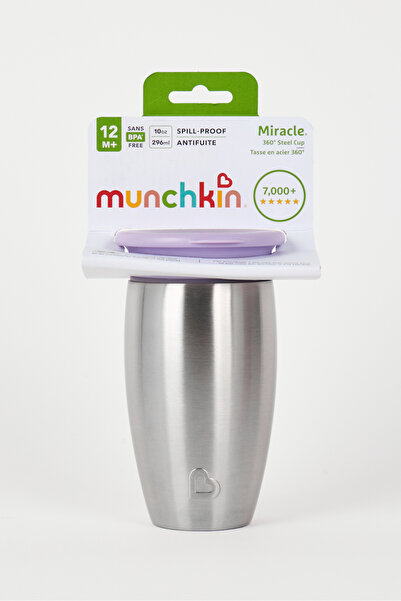 Munchkin 360 Stainless Steel Insulated Double Walled Toddler Cup,Silver