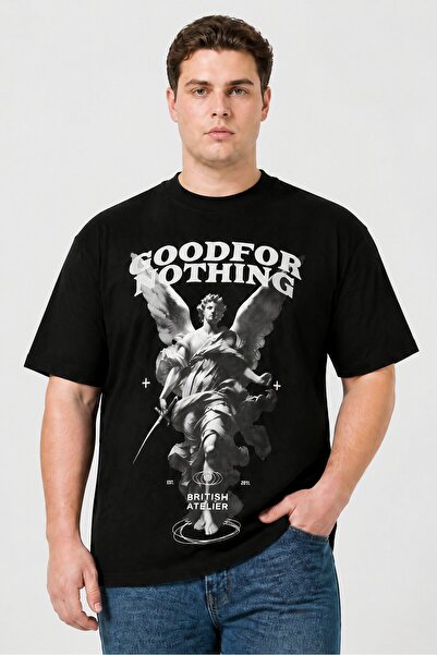 Good For Nothing Men Crew Neck Short Sleeve Graphic Print T-Shirt, Black