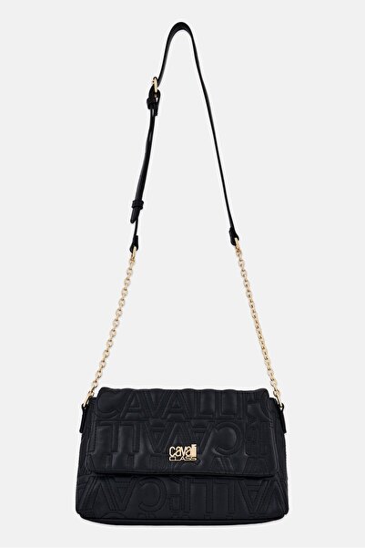 Cavalli Class Women Brand Logo Cross Body Bag, Black