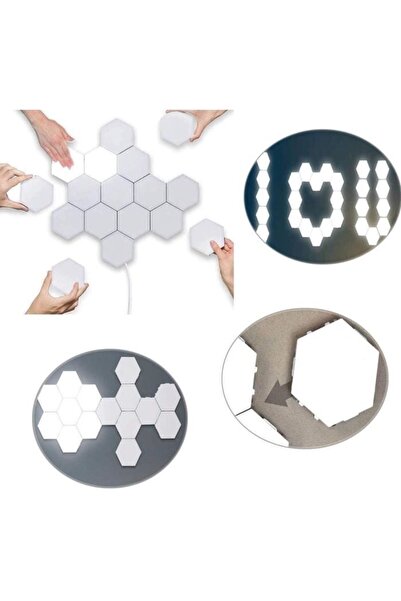 Morvena Picks Lumină LED - Creativă - Hexagonală - Ecran tactil - Lumină alb ...