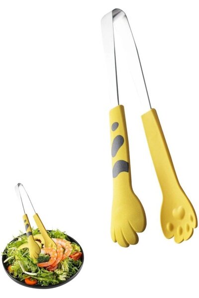 STARSTAR Small Kitchen Tongs Salad Tongs Bread Tongs BBQ Tongs Stainless Stee...