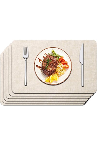 STARSTAR 6-Piece Artificial Faux Leather Placemats, Heat-Resistant Waterproof...