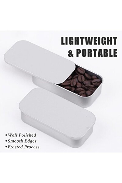 STARSTAR 6 pieces - Rectangular tin with sliding lid - Metal tin - 50×25×10 m...