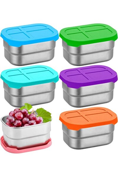 STARSTAR Stainless Steel Snack Box Set (6-pack), 240ml capacity, With silicon...