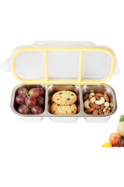 STARSTAR Three-Compartment Stainless Steel Leak-Proof Snack Box Container