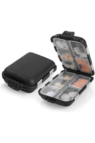 STARSTAR 2pcs Pill Box Divider Portable Medicine Storage Round 10 Grids Trans...