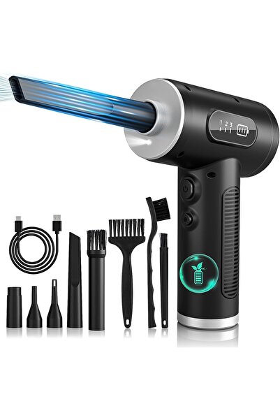 STARSTAR Cordless Rechargeable Compressed Air Duster with LED Light & 3-Speed...
