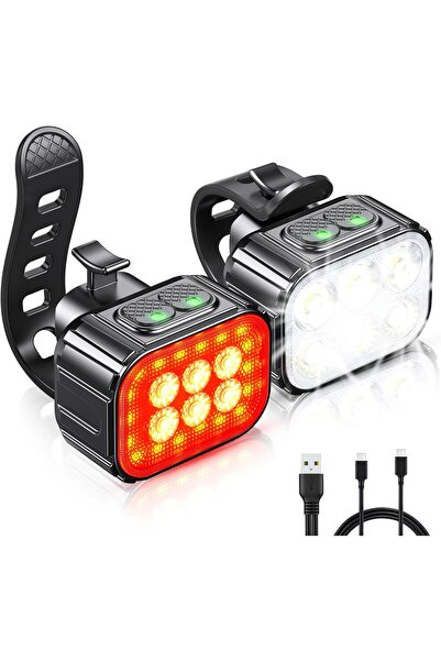 STARSTAR Bicycle lights - front/taillights - bicycle headlights - red and whi...