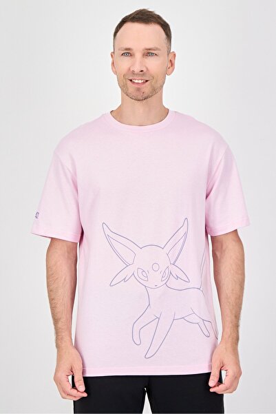 Puma x Pokemon Men Relaxed Fit Short Sleeve Outdoor T-Shirt, Pink