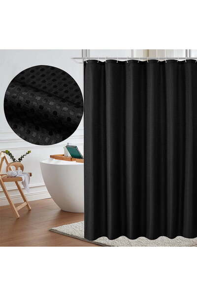 STARSTAR Black, thickened polyester shower curtain, waterproof shower curtain...
