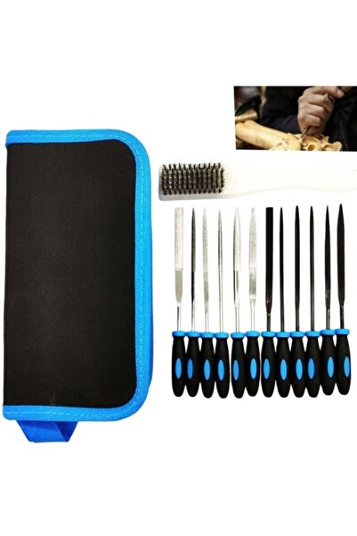 STARSTAR 13-Piece Premium Small File Set, 6 diamond + 6 steel files with brus...