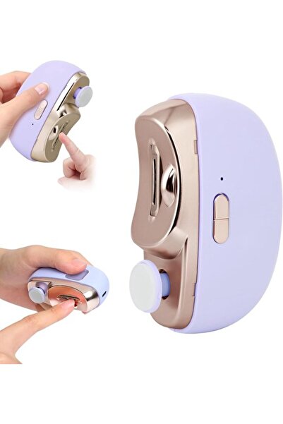 STARSTAR Electric 2-in-1 Nail Clipper & Filer (purple), 2 speeds with light, ...