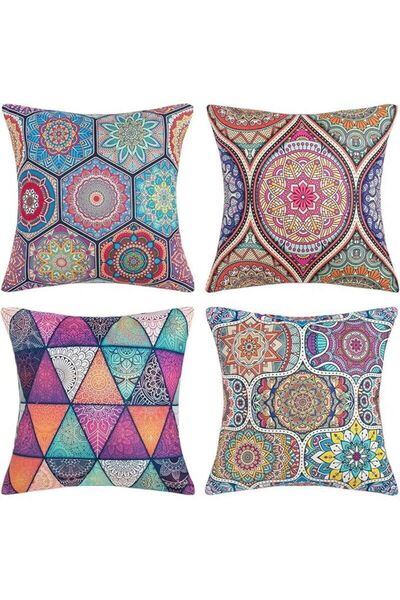 STARSTAR Bohemian Mandala Cotton Linen Pillowcase, Square Cushion Cover, for ...