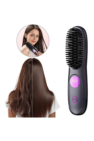 STARSTAR Cordless hair straightener, portable mini hair straightener, 3 tempe...