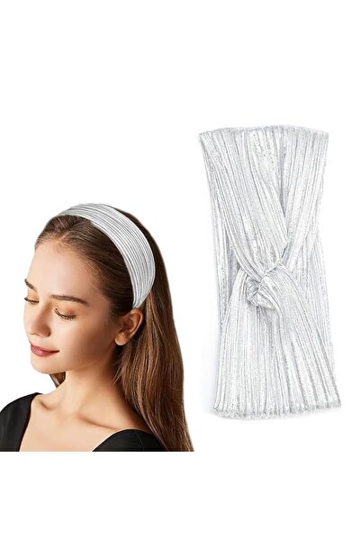 STARSTAR Women's silver knot headband, loose fit, non-slip, sporty and yoga d...