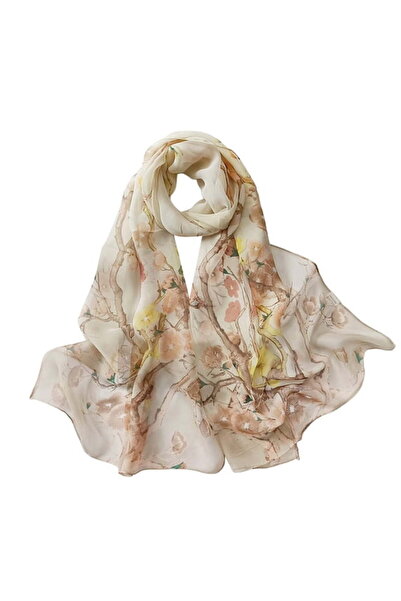STARSTAR Soft and lightweight silk scarf with printed pattern, sun-protective...