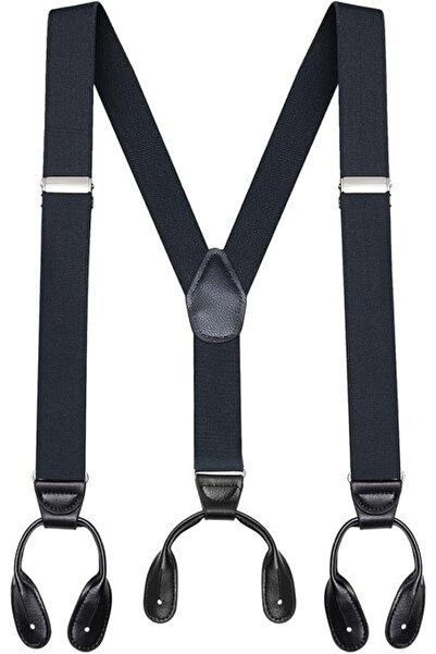 STARSTAR Men's Elastic Adjustable Y-Shaped Back Strap with Buttons (Black)