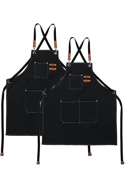 STARSTAR Unisex 2-piece apron set with pockets, waterproof kitchen, hairdress...
