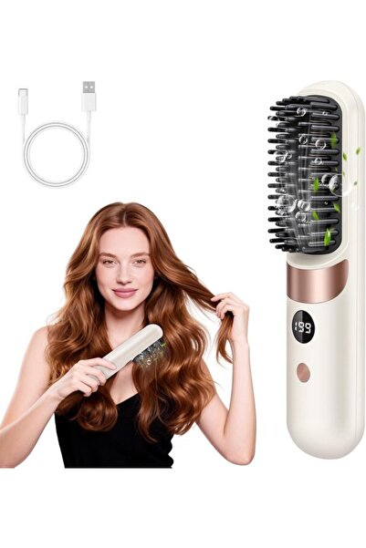 STARSTAR Cordless Hair Styling Brush with LED Display, 4 Temperatures 140-199...