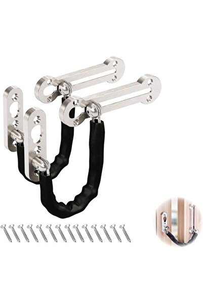STARSTAR 2Pcs Thickened Stainless Steel Security Door Chain Lock, Heavy Duty ...