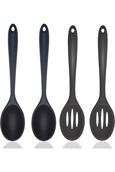 STARSTAR Cooking Spoons - 4-Pack Non-Stick Heat-Resistant Silicone Mixing Spo...