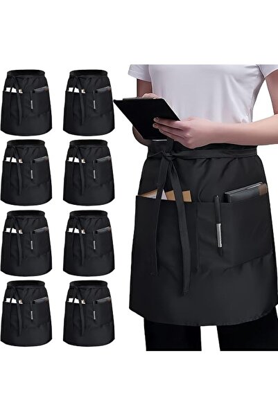 STARSTAR Black apron - 8-Piece Set - 55*86 cm - short style - For cafes - res...