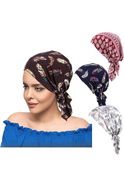 STARSTAR Women's Headscarf 4-Piece Set (Pre-tied Headscarf/Cap/Headband) - Set 2