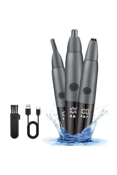 STARSTAR 3-in-1 electric nose hair trimmer, rechargeable, men's shaver and ey...