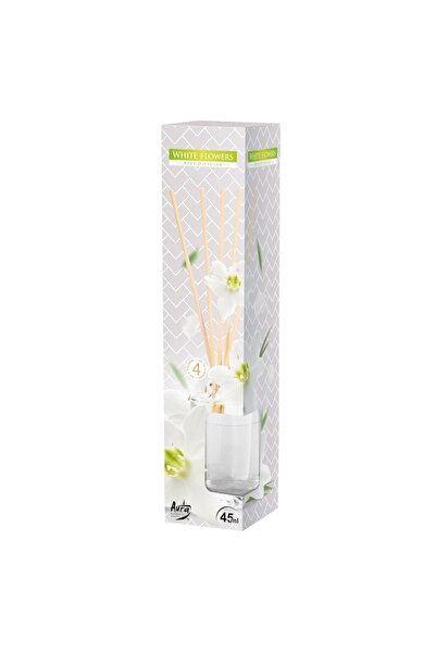 AURA Odorizant Difuzor cu Betisoare Bispol Aura, White Flowers, 45 ml