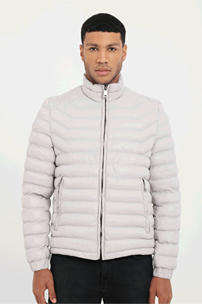 Dufy Erkek Slim Fit Dik Yaka Taş Mont