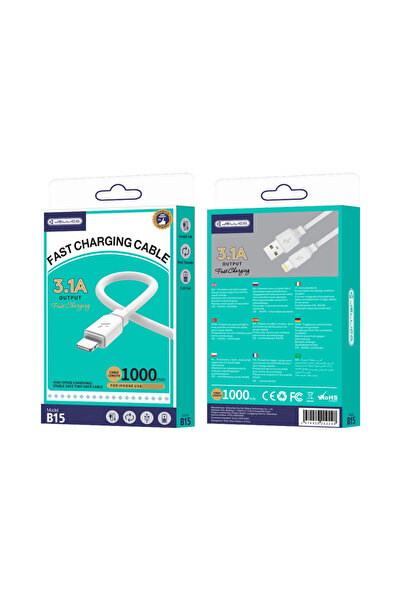 JELLICO Cablu Lightning 3.1A 1M Pentru iPhone 11 12 13 14 15 Încărcare rapidă