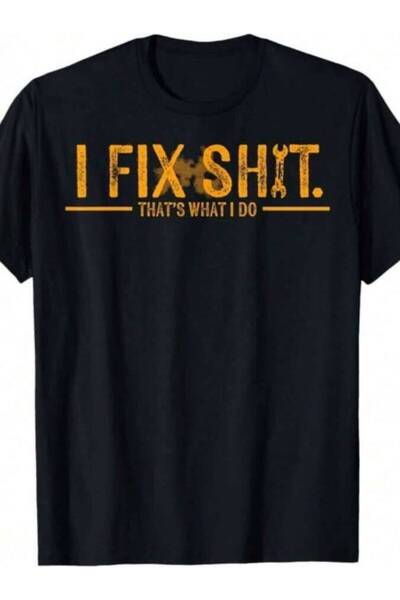 KYMC07 قميص قطني مطبوع بوزن 180 جرام/متر مربع بتصميم 'Fix Sh*Thats What I Do'...