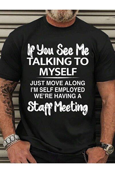 KYMC07 Summer Men If You See Me Talking To Myself Graphic Print-Shirt Outdoor...