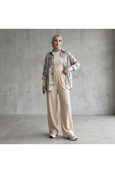 Foremia Wide Leg Pants-Beige