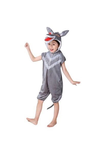 Funny Party Team Gray Wolf Costume for Kids, Funny Party Team ® 9-10 Years, 1...