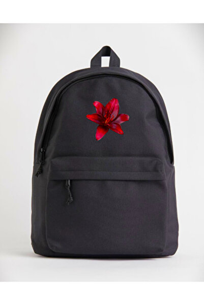 dompulerimoda حقيبة ظهر سوداء للجنسين من Red Flowers School، مناسبة للدروس وا...