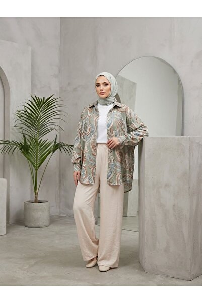 Foremia Wide Leg Strawberry Pants-Stone