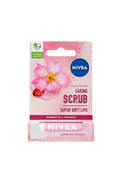 NIVEA Φροντιστικό Απολεπιστικό Βάλσαμο Χειλιών - Άγριο Τριαντάφυλλο (4.8γρ)