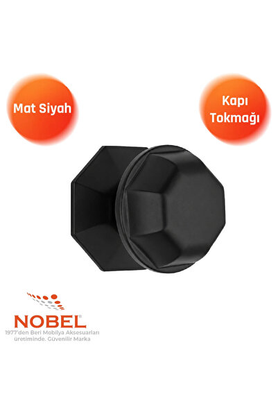 Nobel Πόμολο πόρτας από κρύσταλλο τριαντάφυλλο, Πόμολο πόρτας, Μεταλλικό, Μαύ...