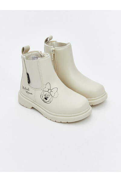 LC Waikiki Minnie Mouse Printed Baby Girls' Boots