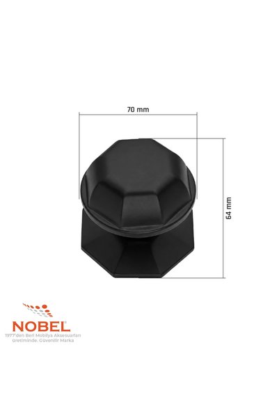 Nobel Rose Crystal Door Knob, Door Knob, Metal, Matte Black