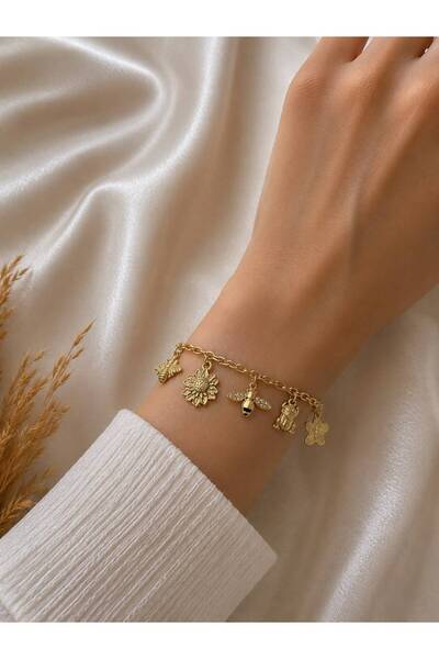 stainless steell Steel Bracelet with Bee Detail