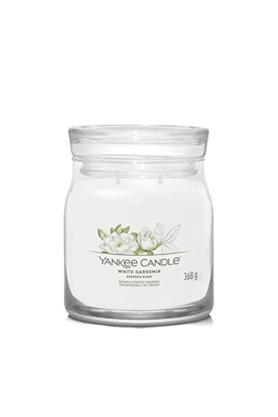 Yankee Candle Ароматна свещ Signature с аромат на бяла гардения, среден разме...