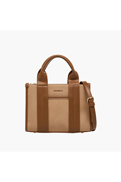 Chrisbella Panelled Tote Bag with Zip Closure