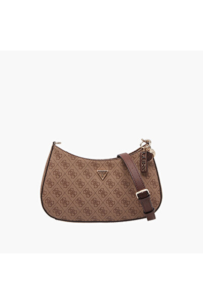 Guess NOELLE II Monogram Print Shoulder Bag with Detachable Strap