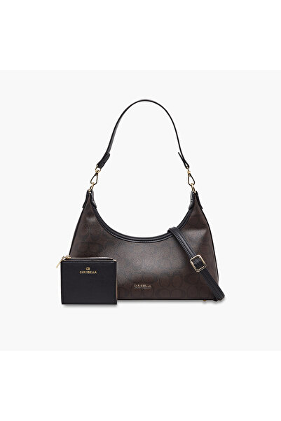 Chrisbella Monogram Print Shoulder Bag with Wallet
