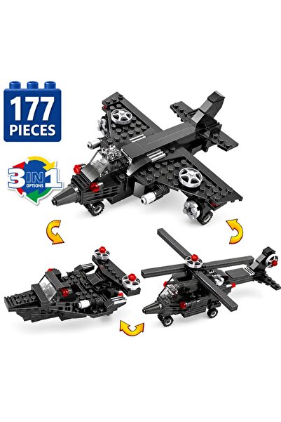 Minibric Set de Constructie cu Piese Tip Blocuri Constructie 177 Piese 3in1 P...