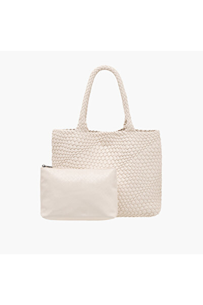 SASHA Textured Tote Bag with Pouch