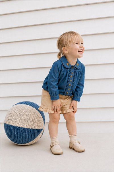 Dadamama Girls' Embroidered Set for Ages 1-4