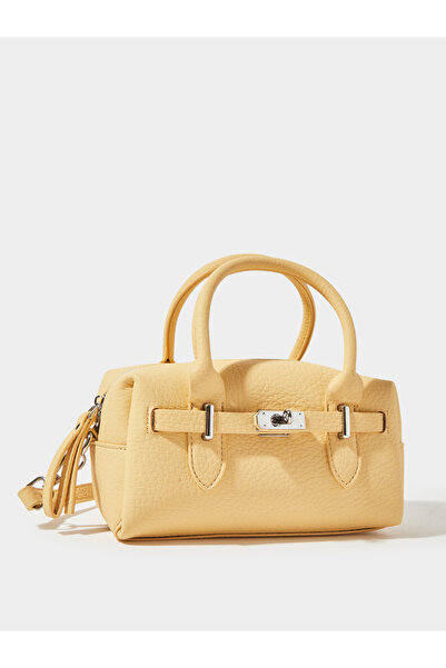 Styli Mustard Textured Dual Handle Handbag